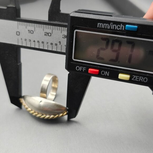 VTG Taxco Sterling Silver Marquise Dome Ring Size 6 TM-156 Rope Accent 8.04g - Picture 12 of 14